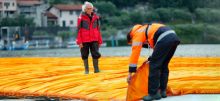 Christo's Land Art installation at lago d'Iseo, Italy